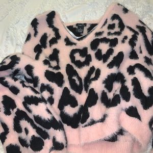 Rue 21 fuzzy cheetah sweater